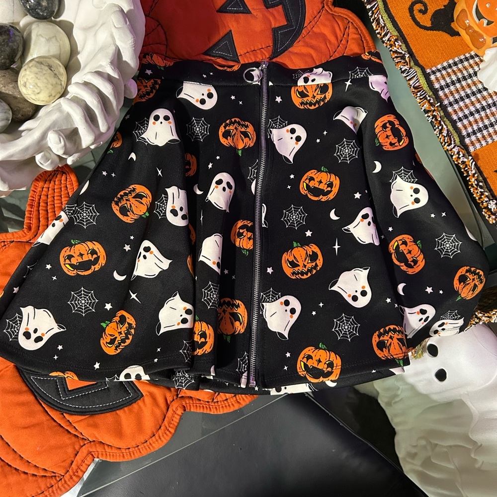 Cute Ghost and Pumpkin Skirt